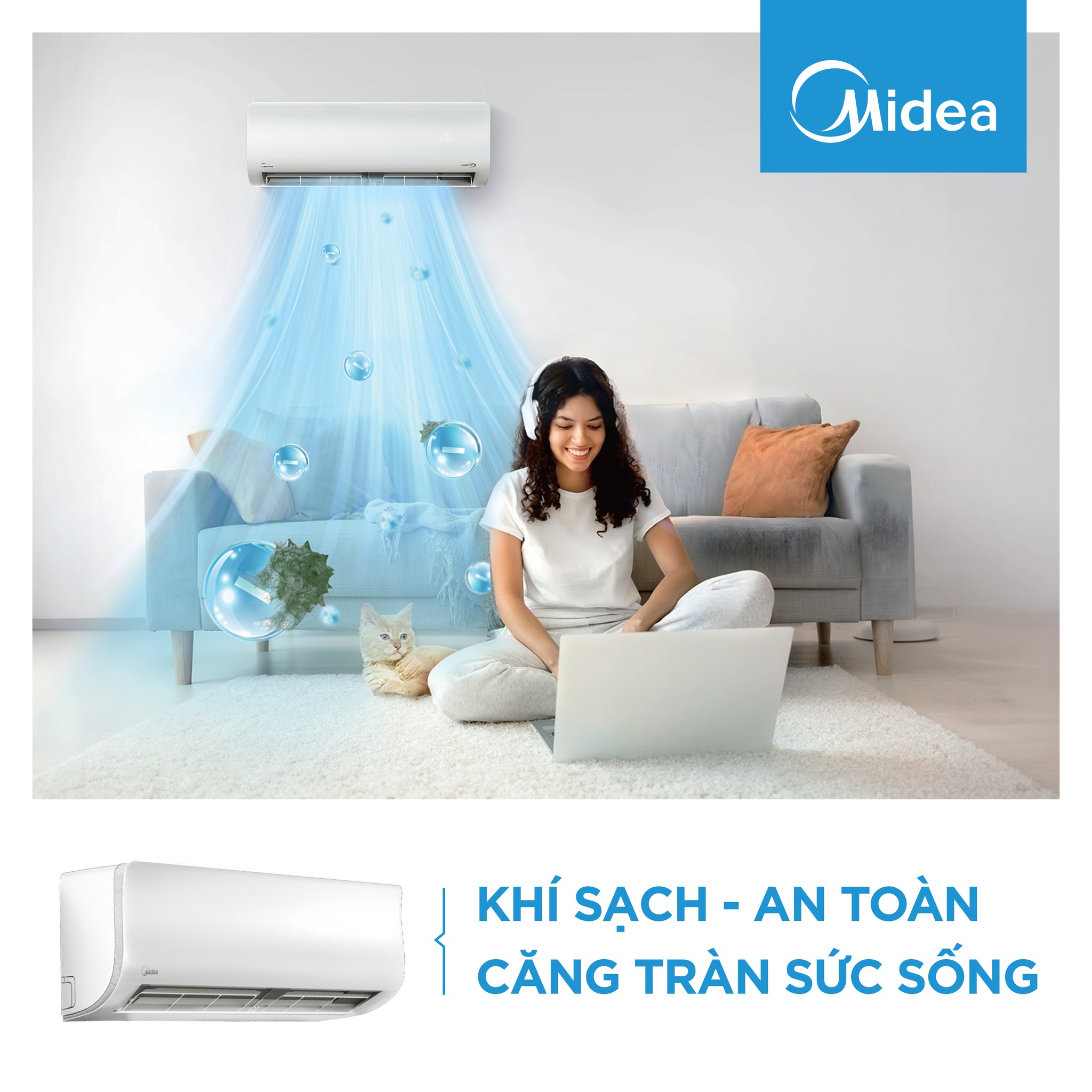 MSAFBU-10HRDN8 Điều hòa Midea 9000Btu 2 chiều inverter